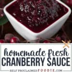 homemade Thanksgiving cranberry sauce