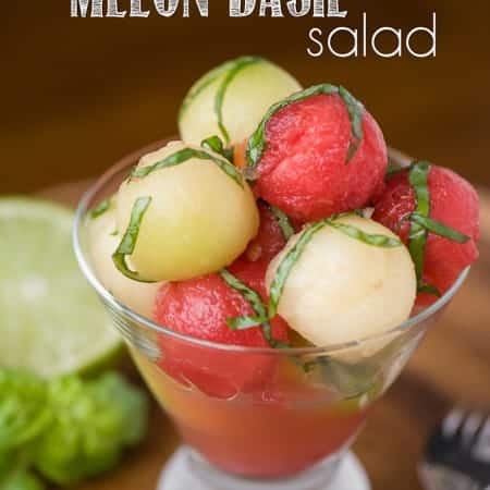 This vibrant and easy to make Fresh Melon Basil Salad is a healthy and tasty addition to any breakfast or brunch. Its the perfect Mother's Day brunch treat.