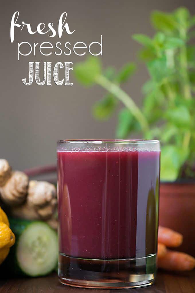 a glass of fresh pressed juice