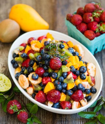 Fruit Salad with Honey Lime Dressing Recipe - Self Proclaimed Foodie