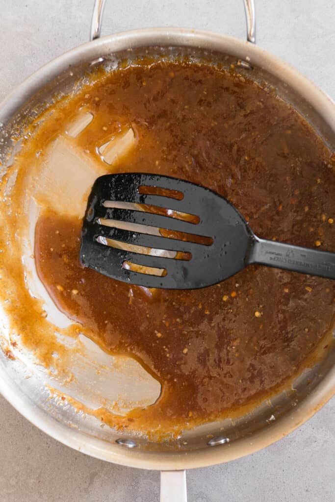 General Tso's sauce in pan