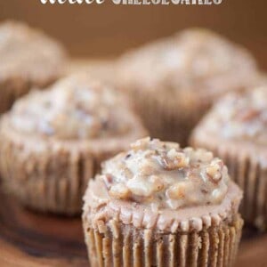 individual muffin sized German Chocolate Cake cheesecakes