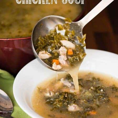 Get Well Chicken Soup always makes me feel better when I'm sick. Homemade with tender chicken, flavorful broth, & vitamin packed veggies is always best.