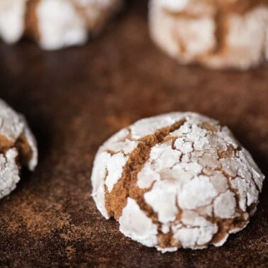 Gingerbread Crinkles are a soft and chewy cookie full of molasses and holiday spice. They are the perfect Christmas treat!