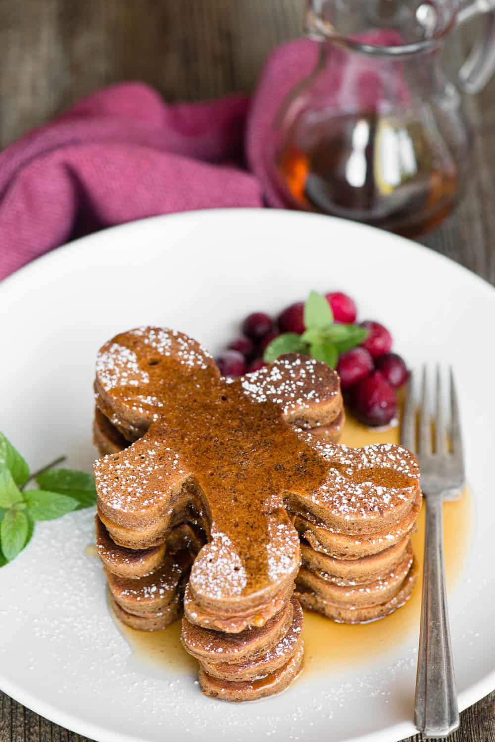 stack of pancakes that taste like gingerbread men