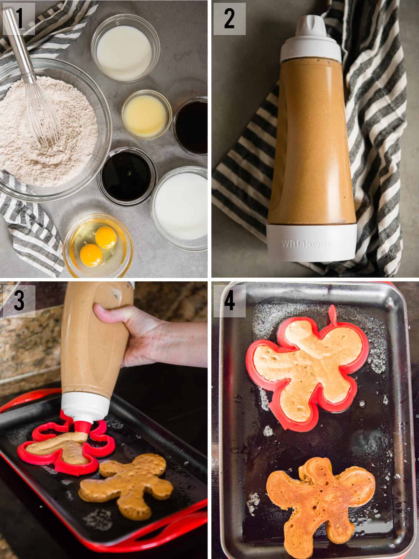 step by step instructions for Gingerbread Pancakes