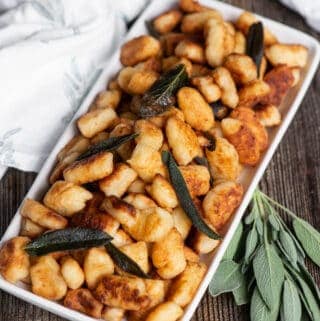 homemade fried gnocchi with crispy sage