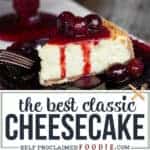 recipe for the best classic cheesecake with cherry topping