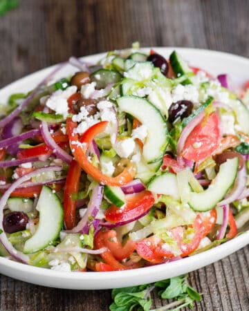 Greek Salad with vegetables and vinaigrette