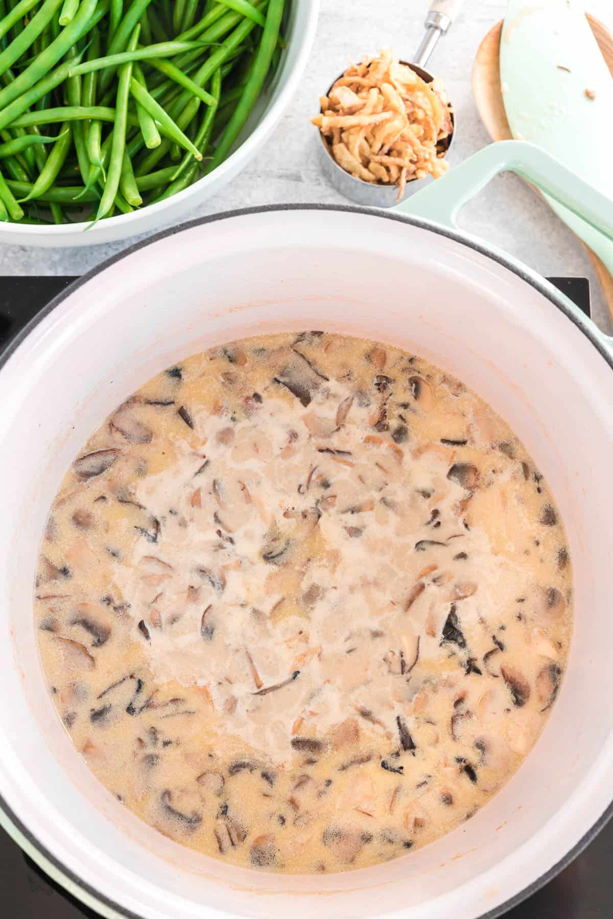 homemade cream of mushroom soup for green bean casserole recipe.