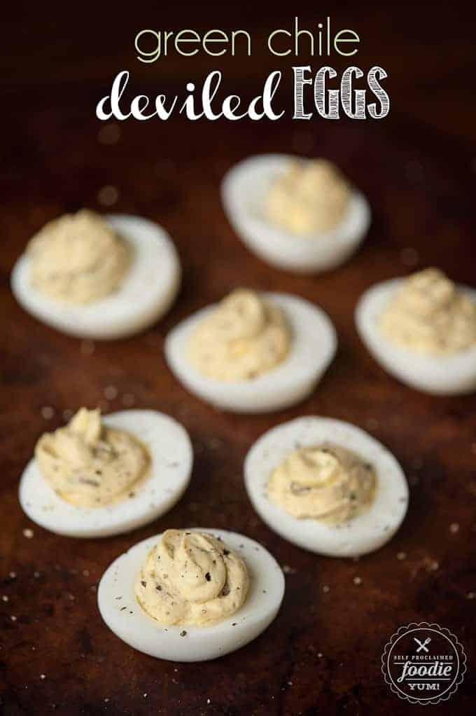 homemade deviled eggs on brown tray