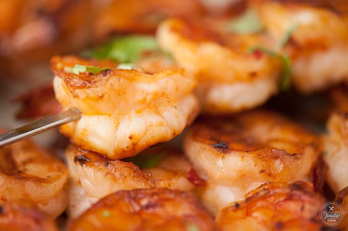 a close up of a grilled shrimp