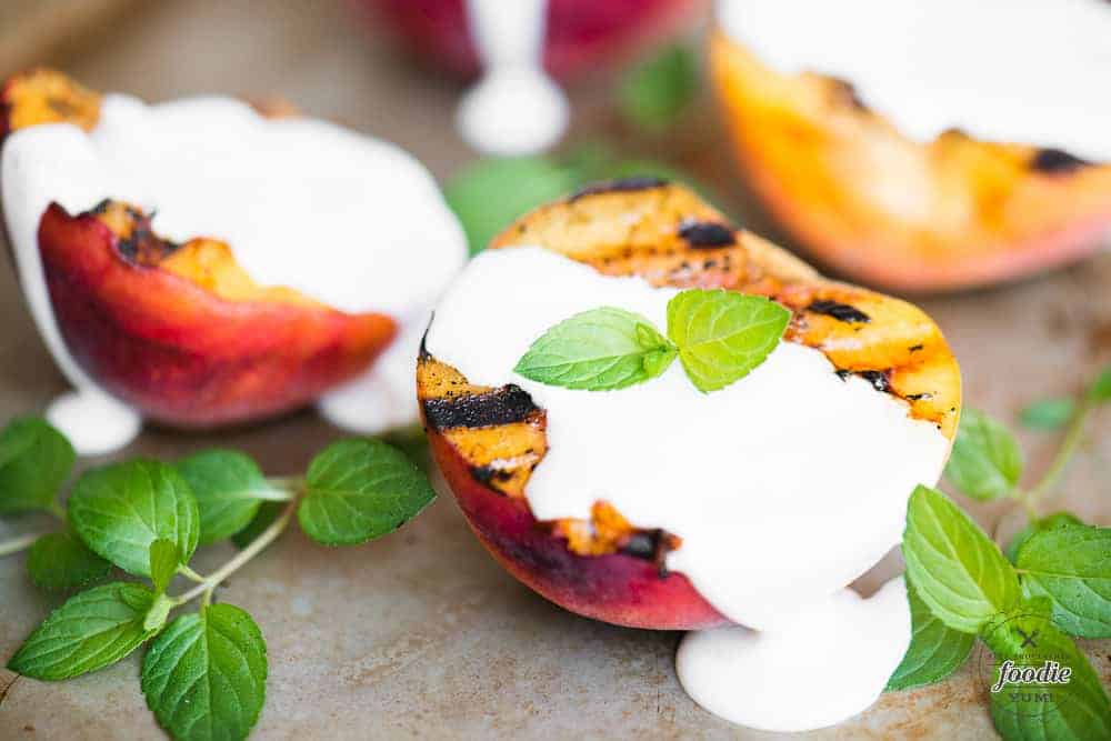 Grilled Peaches and Cream Recipe - Self Proclaimed Foodie