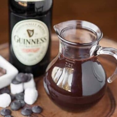 If you've never made your own homemade chocolate sauce, its super easy. This Guinness Chocolate Sauce tastes even better because its made with stout beer!