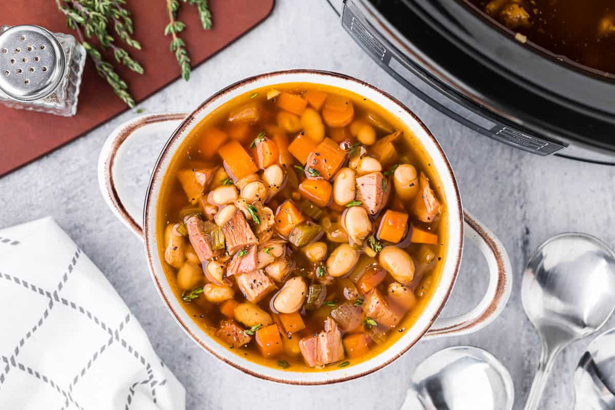 Slow Cooker Ham and Bean Soup-image
