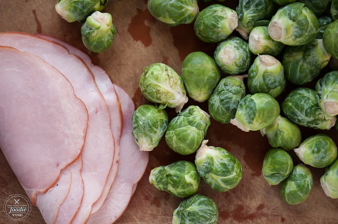 brussel sprouts and ham