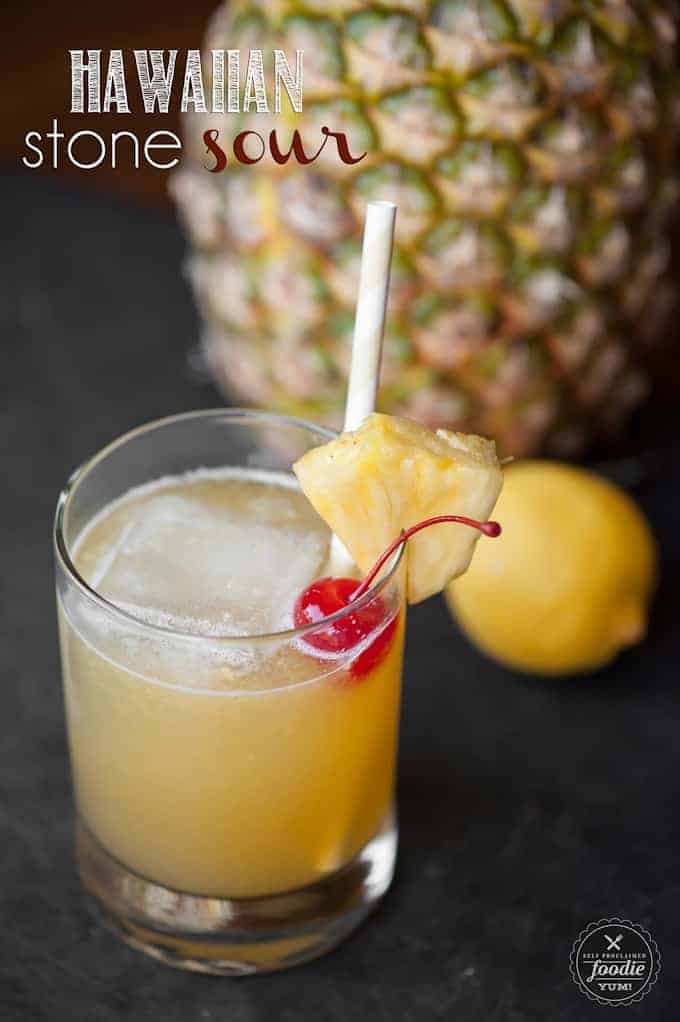 Hawaiian Stone Sour with pineapple and lemon