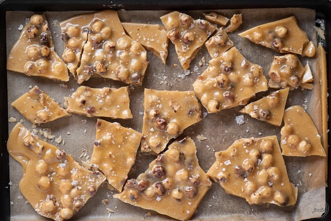 cracked hazelnut brittle