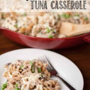 This Healthy Skillet Tuna Casserole is not only quick and easy for a busy weeknight dinner, but it is full of fresh and wholesome comfort food ingredients.