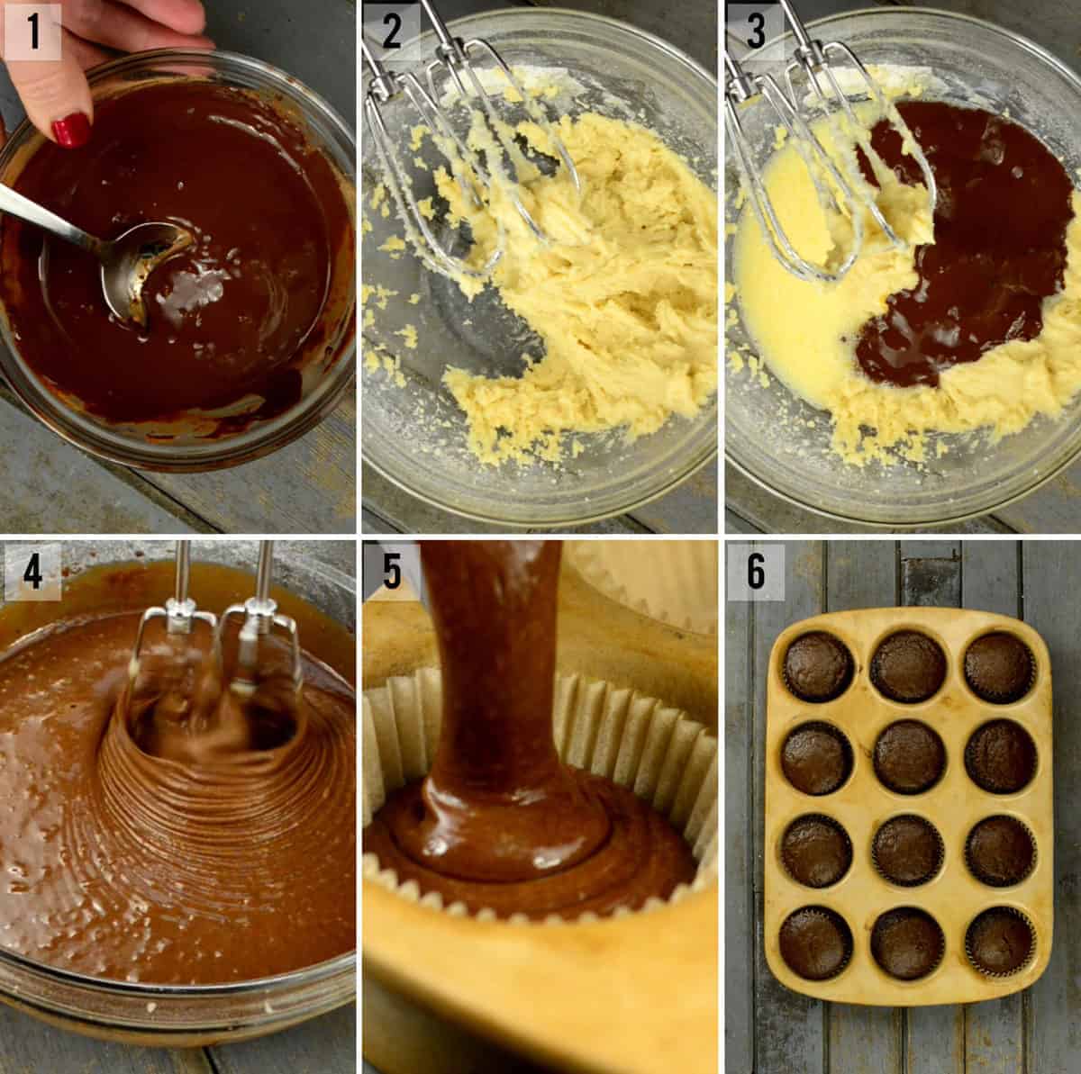 step by step photos of how to make chocolate coffee cupcakes