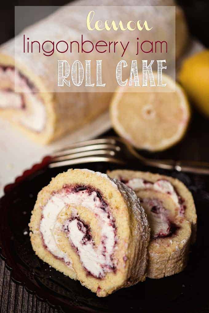 lemon lingonberry jam cake roll