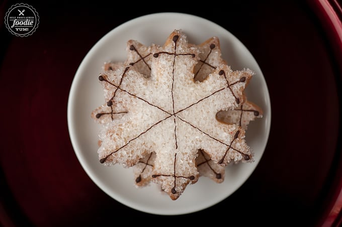 snowflake Sugar cookie recipe with chocolate decorations