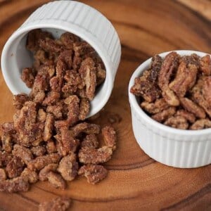 Homemade Candied Pecans are a real treat, easy to make, and are perfect as a holiday appetizer, snack on the go, or on top of salads, oatmeal, or yogurt.