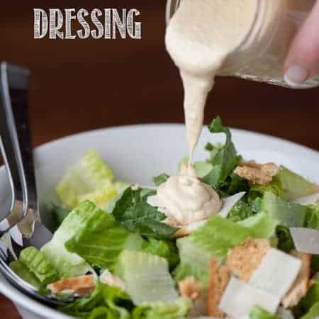 My family loves Ceasar Salad, and making my own Homemade Ceasar Dressing from scratch with anchovy paste, egg yolk, lemon and olive oil was incredibly easy!
