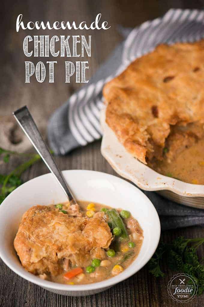 bowl of homemade chicken pot pie