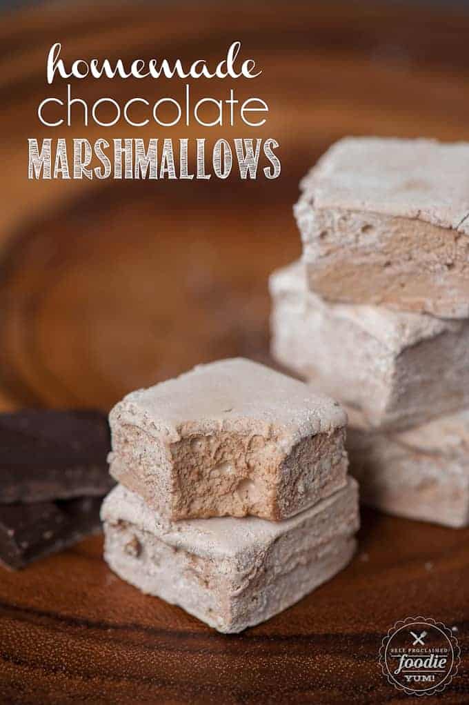 A close up of a homemade chocolate marshmellow