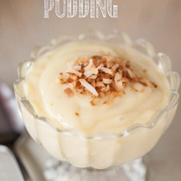 This old fashioned Homemade Coconut Pudding made with coconut milk and coconut cream is the perfect dessert because it is so creamy rich and delicious.