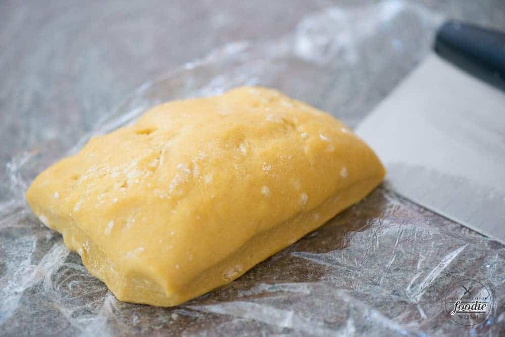 pasta dough before it is rolled and cut