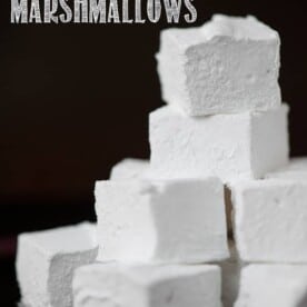 a stack of homemade peppermint marshmallows