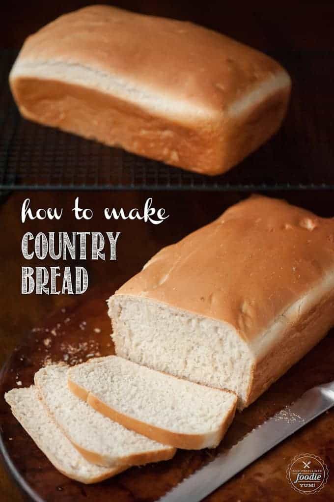 Two loaves of homemade white bread