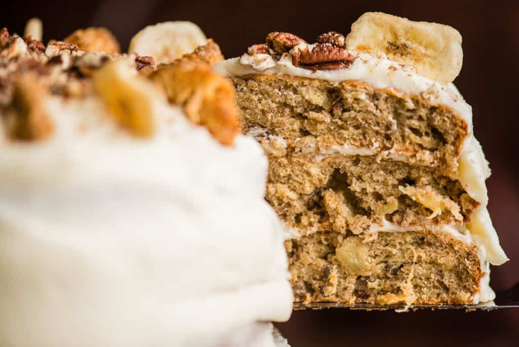 slice of hummingbird cake