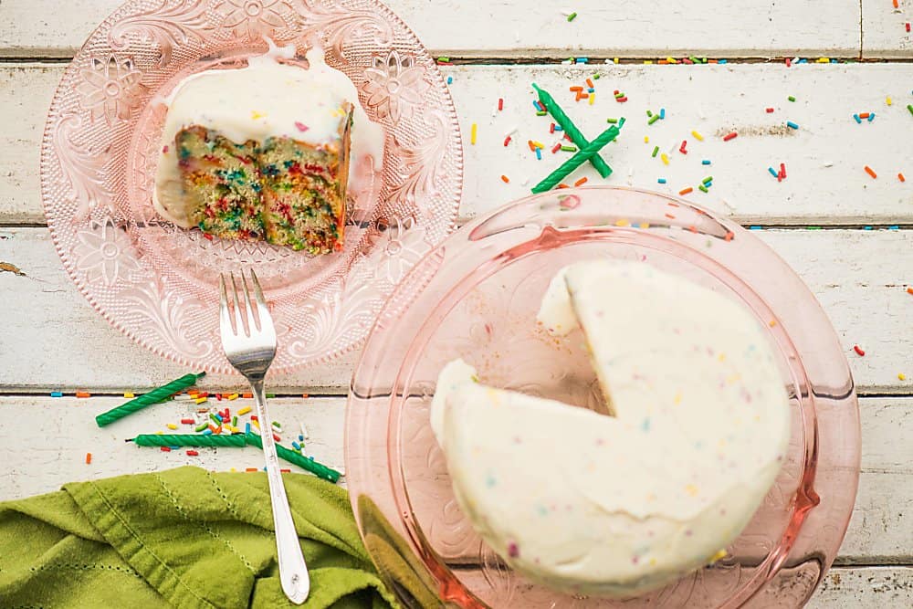 A birthday cake sitting on top of a table