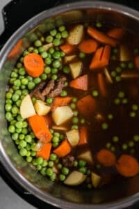carrots, peas, potatoes and beef for stew recipe