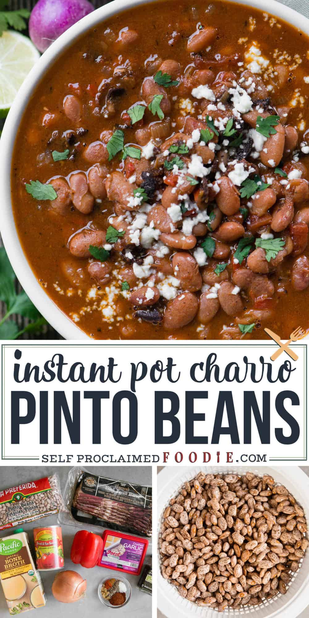 Instant Pot Charro Pinto Beans - Self Proclaimed Foodie