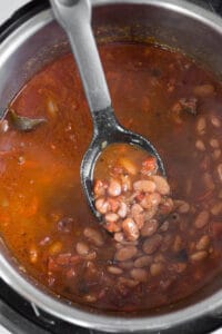 Charro pinto beans cooked in the Instant Pot