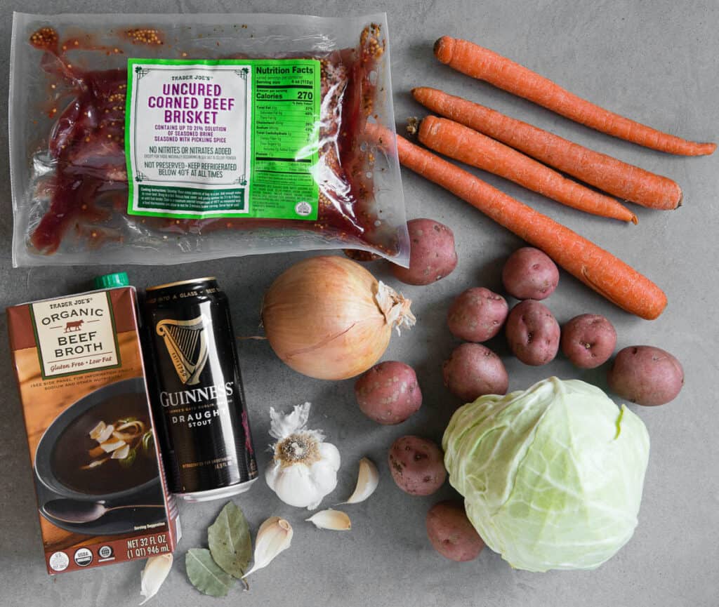 ingredients to make Corned Beef dinner in instant pot