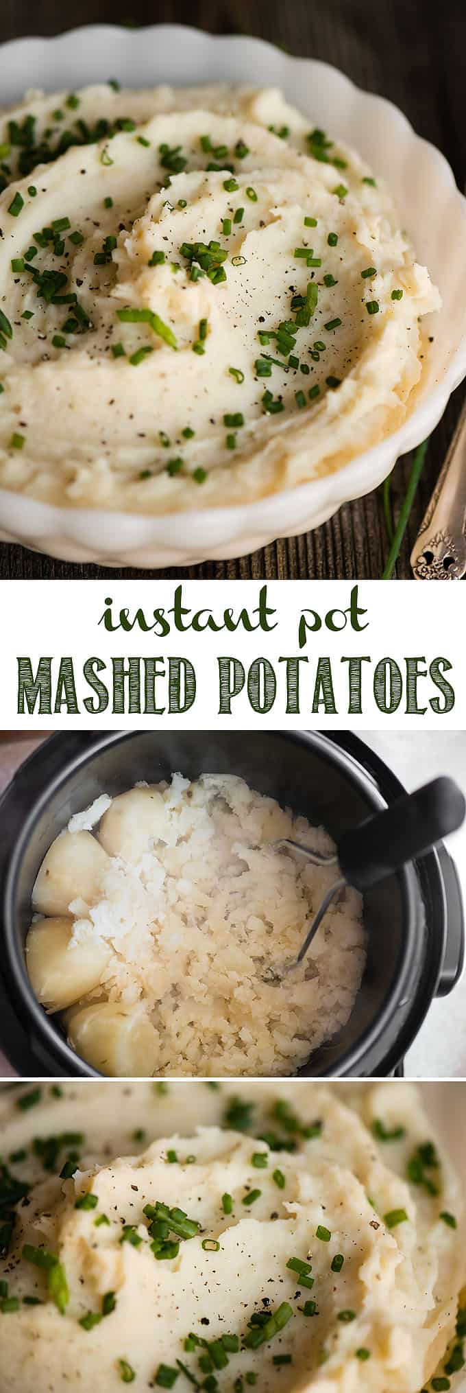 Instant Pot Mashed Potatoes are simply the best way to make quick and easy, yet ridiculously creamy and delicious, mashed potatoes for dinner! If you've never cooked potatoes in your pressure cooker, you'll be excited to see how moist and creamy they cook in just minutes! No other pots or pans needed! #instantpot #pressurecooker #mashedpotatoes #instantpotmashedpotatoes #potatoes #howtomake #creamcheese #butter #chickenbroth #recipe #easy #nodrain #bestmashedpotatoes