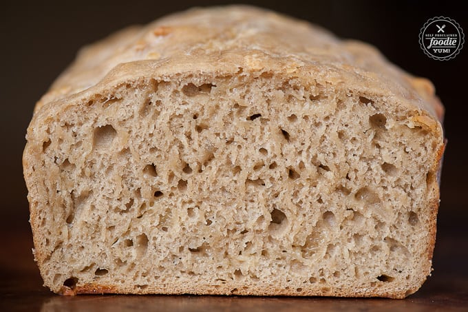 inside of a loaf of homemade bread