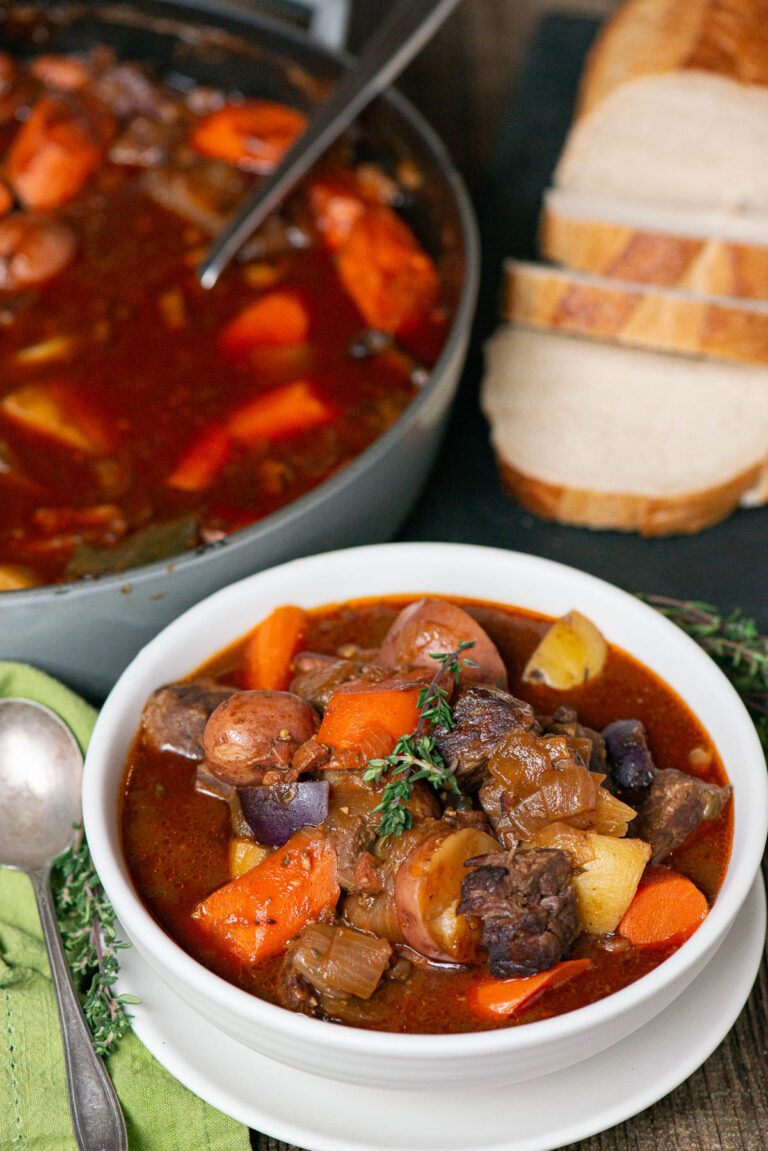 Irish Beef Stew with Guinness (Slow Cooked Stovetop Recipe)