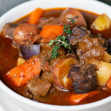 bowl of homemade Irish stew.