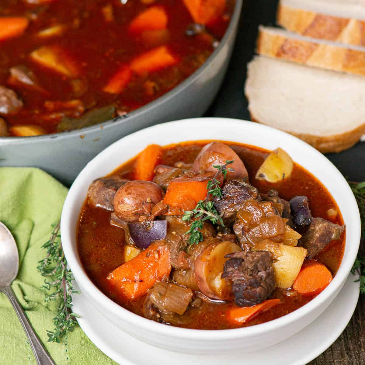 Irish Beef Stew with Guinness (Slow Cooked Stovetop Recipe)