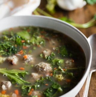 bowl of homemade italian wedding soup