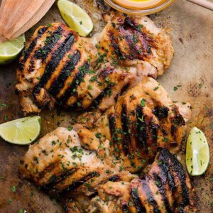 A little bit of sweet, the perfect hint of sour, and the perfect amount of heat make this Jalapeno Honey Lime Grilled Chicken the perfect summer dinner!