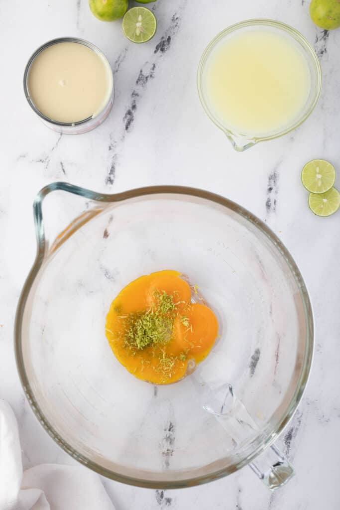 egg yolks and lime zest