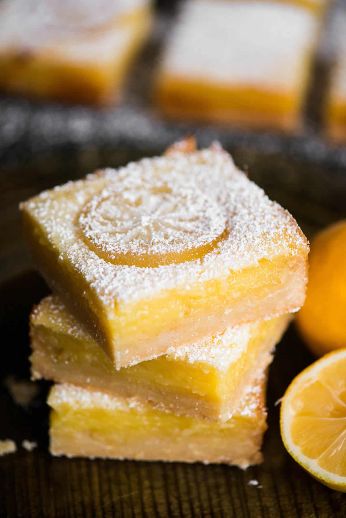 stack of lemon bars