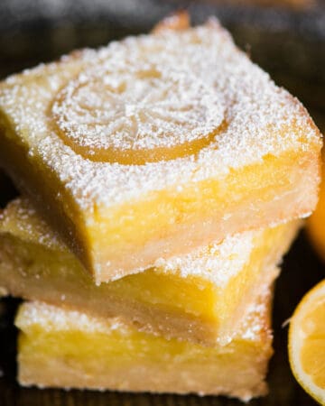 stack of homemade lemon bars
